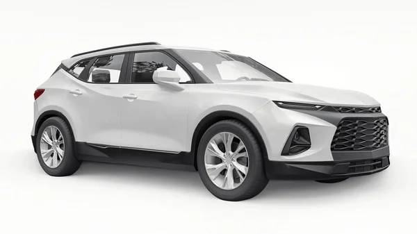 Ein Weißes Ultramodernes Suv Mit Eingängigem Expressivem Design Für Junge — Stockfoto