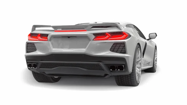 白い背景にスーパースポーツカー 3Dイラスト — ストック写真