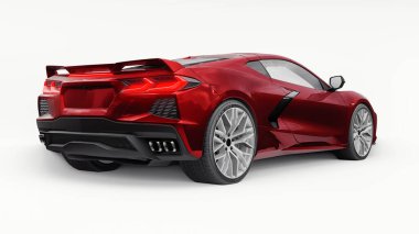 3d illustration. Red sport car for your creative design.