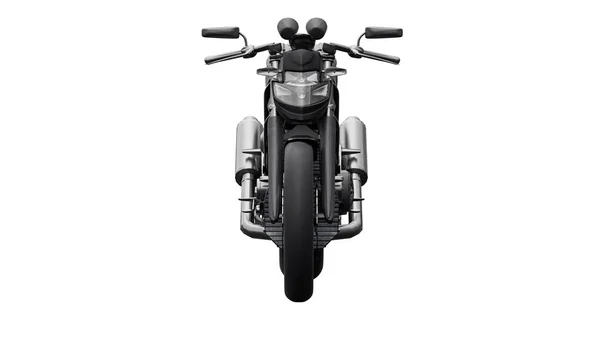 Schwarzes Supersportmotorrad Auf Weißem Hintergrund Illustration — Stockfoto