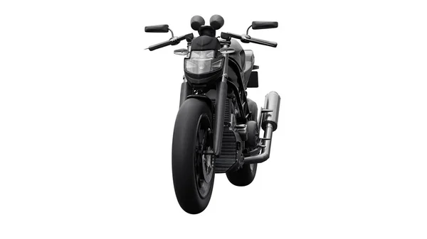 Czarny Super Sportowy Motocykl Białym Tle Ilustracja — Zdjęcie stockowe