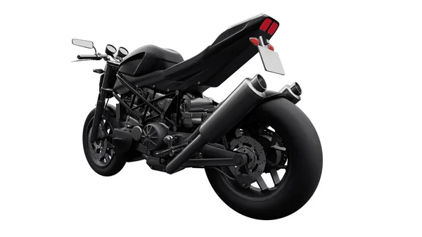 Moto Super Sport Noire Sur Fond Blanc Illustration — Photo