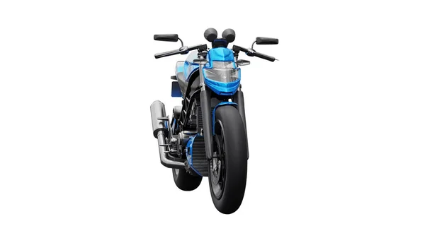 Blå Super Sport Motorcykel Vit Bakgrund Illustration — Stockfoto