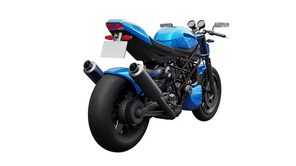Moto Super Sport Bleue Sur Fond Blanc Illustration — Photo