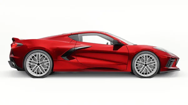 3D例证 红色跑车为您的创意设计 — 图库照片