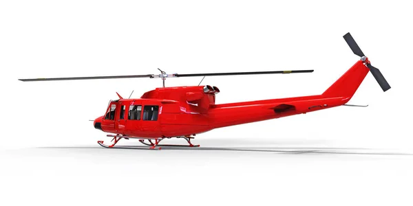 Petit Hélicoptère Transport Militaire Rouge Sur Fond Blanc Isolé Service — Photo