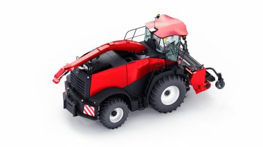 Beyaz arka planda kırmızı modern birleşim. 3d oluşturma