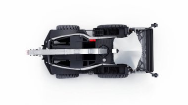 Beyaz bir arka planda beyaz modern birleşim. 3d oluşturma