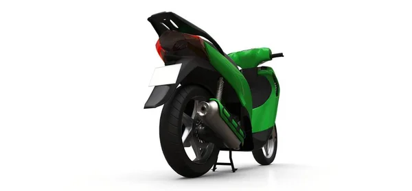 Modern Városi Zöld Moped Fehér Háttérrel Illusztráció — Stock Fotó