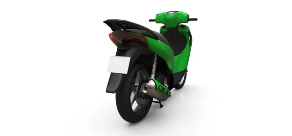 Modern Urban Grön Moped Vit Bakgrund Illustration — Stockfoto