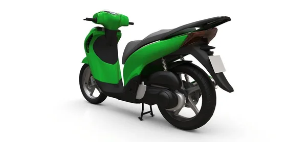 Modern Városi Zöld Moped Fehér Háttérrel Illusztráció — Stock Fotó