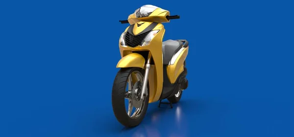 Σύγχρονη Αστική Κίτρινο Μοτοποδήλατο Μπλε Φόντο Εικονογράφηση — Φωτογραφία Αρχείου