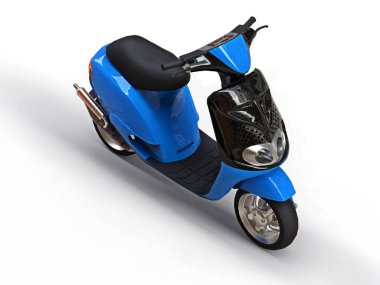 Beyaz arka planda modern siyah-mavi mobilet. 3d illüstrasyon