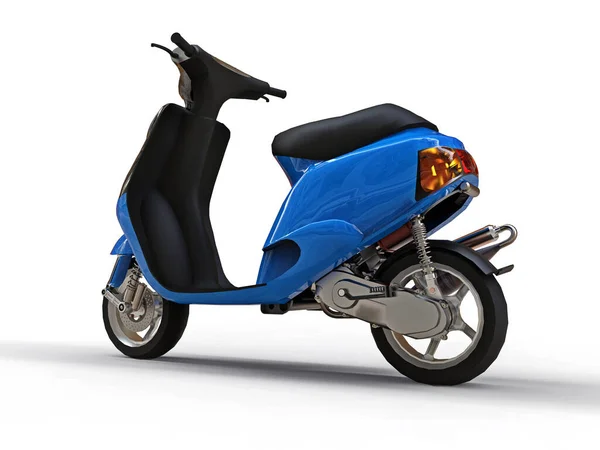 Modern Urban Svart Och Blå Moped Vit Bakgrund Illustration — Stockfoto