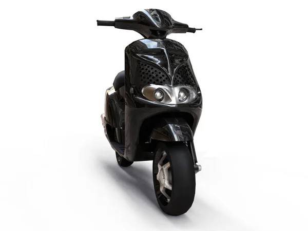 Modern Urban Black Moped White Background Illustration — Stock Photo, Image