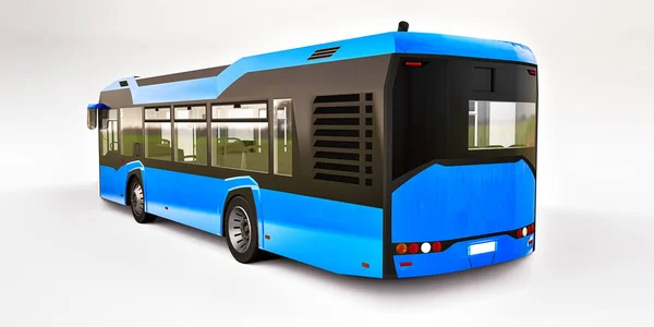 Mediun Städtischer Blauer Bus Auf Weißem Isolierten Hintergrund Darstellung — Stockfoto