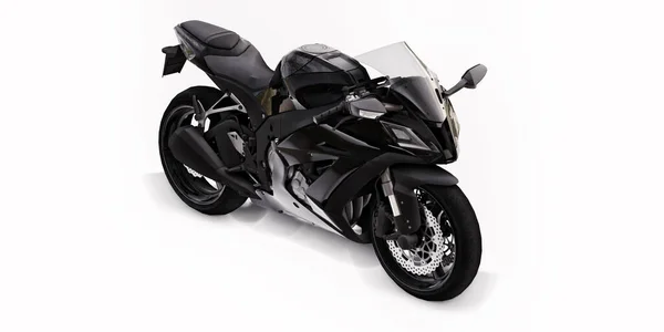 Nero Super Sport Moto Sfondo Bianco Isolato Illustrazione — Foto Stock