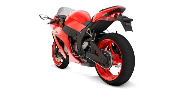 Rosso Super Sport Moto Sfondo Bianco Isolato Illustrazione — Foto Stock