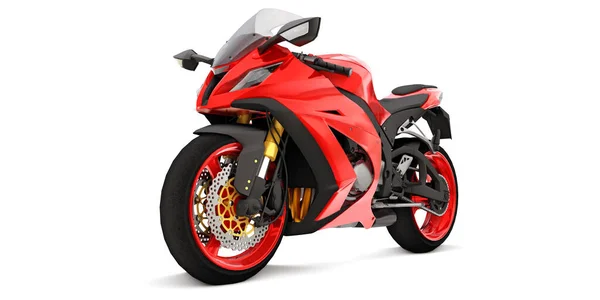 Rosso Super Sport Moto Sfondo Bianco Isolato Illustrazione — Foto Stock