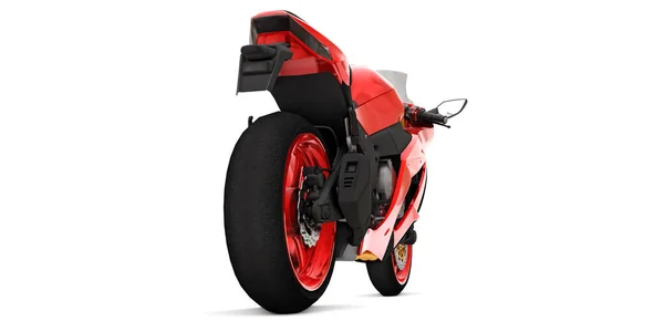 Червоний Супер Спорт Мотоцикл Білому Ізольованому Фоні Ілюстрація — стокове фото