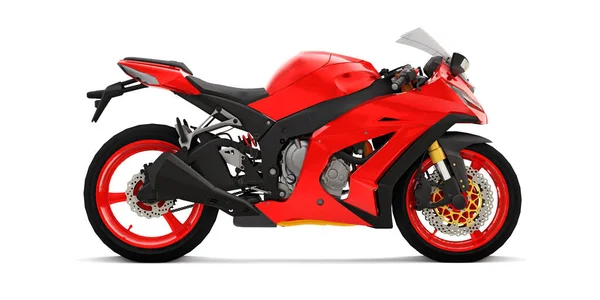 Red Super Sports Motorbike White Isolated Background Illustration — Stock Photo, Image