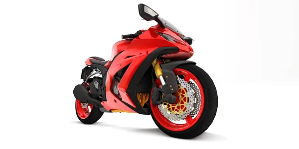 Rotes Supersportmotorrad Auf Weißem Isolierten Hintergrund Illustration — Stockfoto