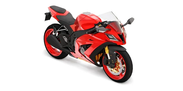 Rosso Super Sport Moto Sfondo Bianco Isolato Illustrazione — Foto Stock