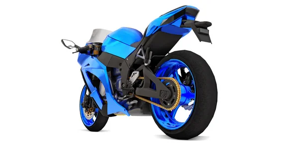 Blue Super Sports Motorbike White Isolated Background Illustration — Stock Photo, Image