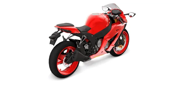 Moto Super Esportes Vermelho Fundo Isolado Branco Ilustração — Fotografia de Stock