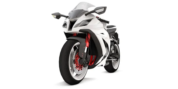 Moto Super Sportiva Bianca Sfondo Bianco Isolato Illustrazione — Foto Stock