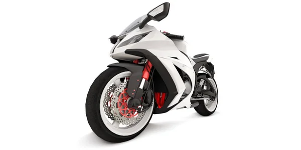 Blanc Super Sport Moto Sur Fond Blanc Isolé Illustration — Photo