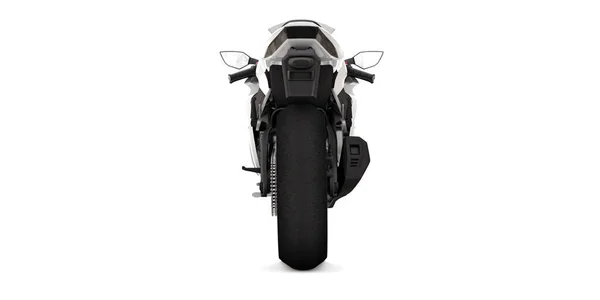 Weißes Supersportmotorrad Auf Weißem Isolierten Hintergrund Illustration — Stockfoto