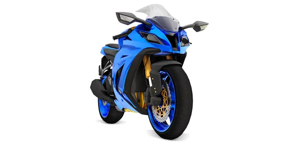 Azul Super Esportes Moto Fundo Isolado Branco Ilustração — Fotografia de Stock