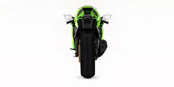 Verde Super Moto Esportes Fundo Isolado Branco Ilustração — Fotografia de Stock