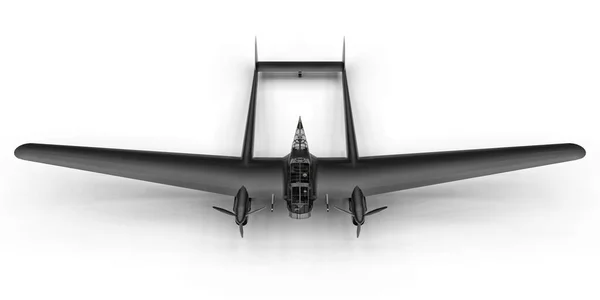 Трехмерная Модель Бомбардировщика Второй Мировой Войны Блестящий Алюминиевый Корпус Двумя — стоковое фото