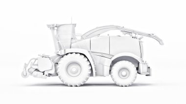 Beyaz bir arka planda beyaz modern birleşim. 3d oluşturma