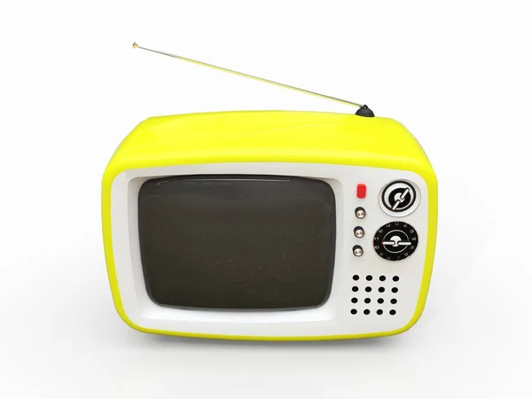 Cute Old Yellow Antenna White Background Illustration — Stock Photo, Image