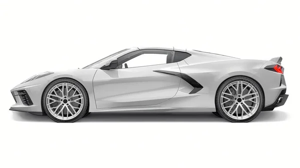 白色背景的超级跑车3D说明 — 图库照片
