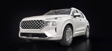 Siyah arka planda büyük şehir beyazları kesişiyor. 3d oluşturma