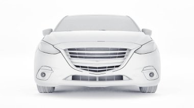 Yaratıcı tasarımın için boş yüzeyi olan şehir arabası. 3B görüntüleme