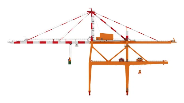 Sea Port Crane White Background Rendering — Stock Photo, Image