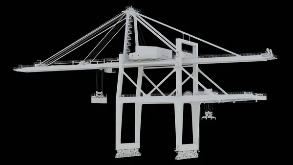 Sea Port Crane Black Background Rendering — Stock Photo, Image