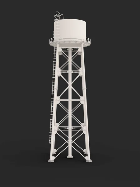 Πύργος Νερού Απεικόνιση Απομονωμένο Λευκό Φόντο Υδαρής Δεξαμενή Πόρων Και — Φωτογραφία Αρχείου