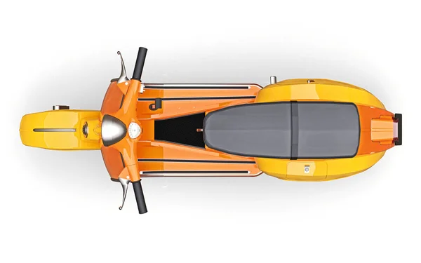 欧洲老式橙色摩托车 背景为白色 3D渲染 — 图库照片