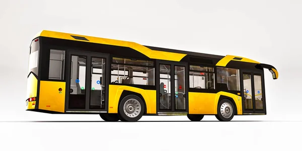Der Gelbe Stadtbus Mediun Auf Weißem Hintergrund Darstellung — Stockfoto