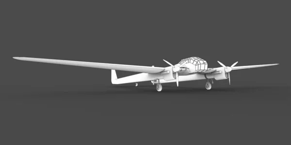Második Világháború Bombázó Repülőgépeinek Háromdimenziós Modellje Két Farokkal Széles Szárnyakkal — Stock Fotó