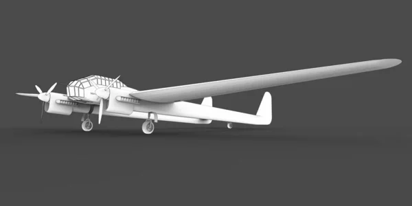Driedimensionaal Model Van Het Bommenwerpersvliegtuig Van Tweede Wereldoorlog Lichaam Met — Stockfoto