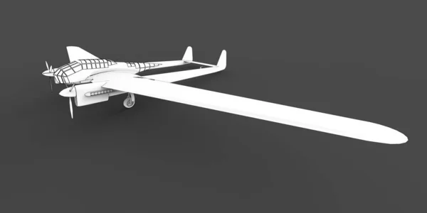 대전의 폭격기 모델이죠 몸에는 꼬리와 날개가 터보프롭 비행기를 배경으로 그렸습니다 — 스톡 사진