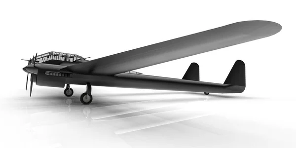 Modèle Tridimensionnel Avion Bombardier Seconde Guerre Mondiale Corps Aluminium Brillant — Photo