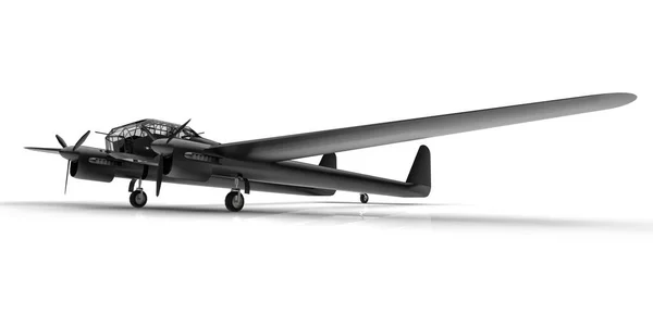 Three Dimensional Model Bomber Aircraft Second World War Shiny Aluminum — Stock Photo, Image